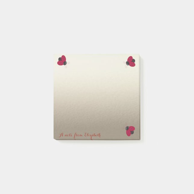 Romantiska söta älskvärda Stylish ,nyckelpigor Post-it Block (Framsida)