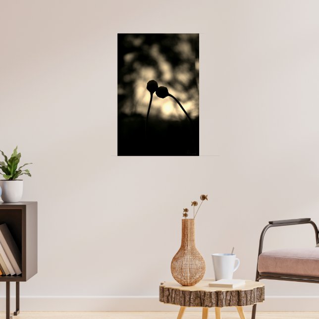 Romantiska stämningsfulla blommor – Botanisk bohof Poster (Vardagsrum 3)