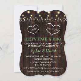 Romantiska strängljus gamla lada jag gör BBQ Inbjudningar