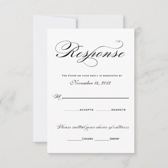 Romantiska svarskort - svartvitt OSA kort (Framsida)