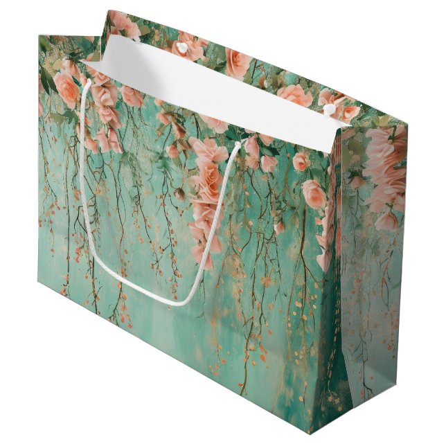 Romantiska Teal Röda Blommor Bröllop (Framsidan Vinklad)