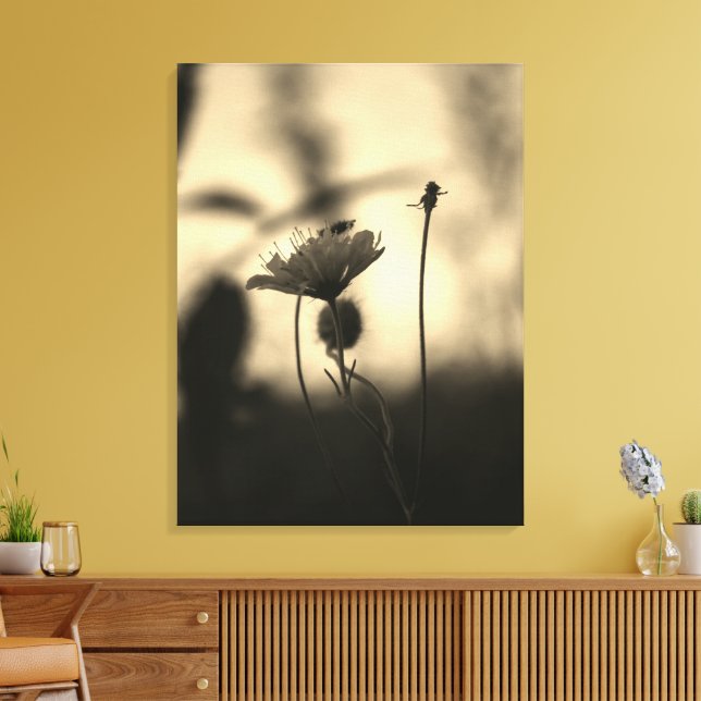 Romantiska träd & blommor – Botanisk boho-fantasi Canvastryck (Insitu (Vardagsrum))
