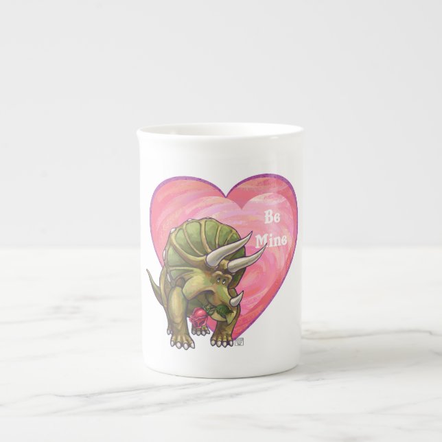 Romantiska triceratops be my benporslin mugg (Framsidan)