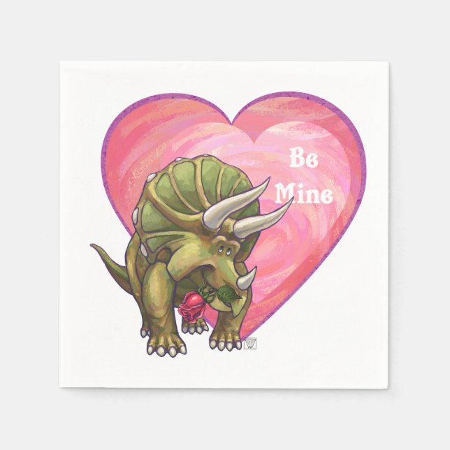 Romantiska triceratops be my pappersservett (Framsidan)