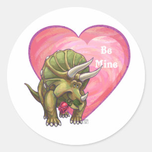 Romantiska triceratops be my runt klistermärke