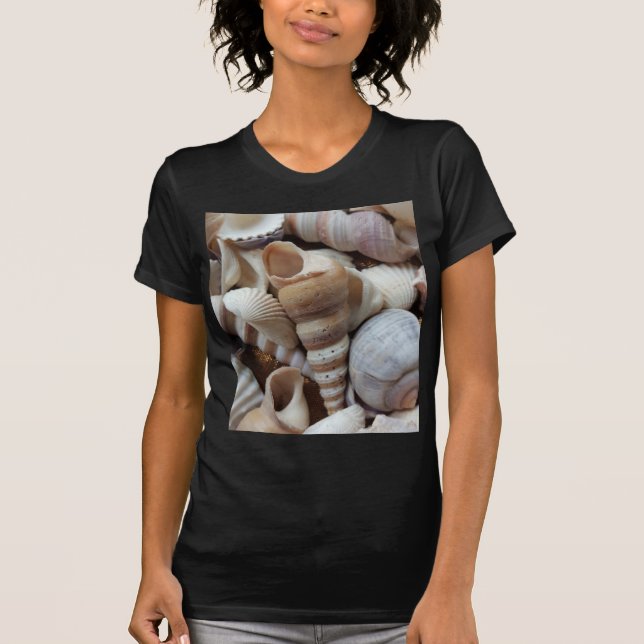 Romantiska tropiska exotiska Snäckor Beach Kärlek T-shirt (Framsida)