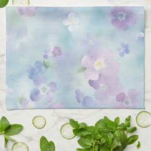 Romantiska vackra lavendel vita blommor kökshandduk