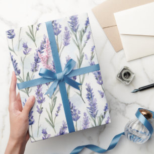 Romantiska vackra lavendelblommor bröllopsdusch presentpapper