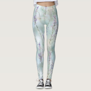 Romantiska vackra lila blommor bröllopsdusch leggings