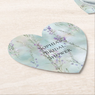 Romantiska vackra lila blommor bröllopsdusch underlägg papper