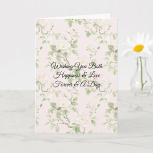 Romantiska vackra rosa blommor bröllop kort