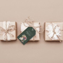 Romantiska vårblommor vas bröllopsdusch presentetikett