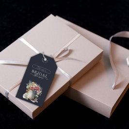 Romantiska vårblommor vas bröllopsdusch presentetikett