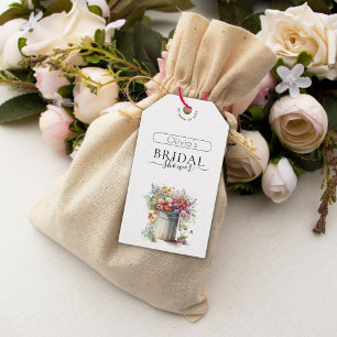 Romantiska vårblommor Vas Bröllopsdusch Presentetikett