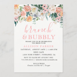 Romantiska vattenfärgsblommor Brunch- och bubbelko Inbjudningar