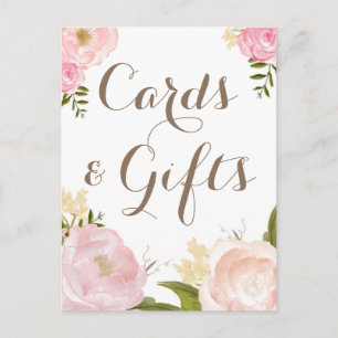 Romantiska vattenfärgsblommor, kort och gåvor Bröl