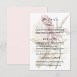 Romantiska Vintage Peony Bröllopsdetaljer Tilläggskort