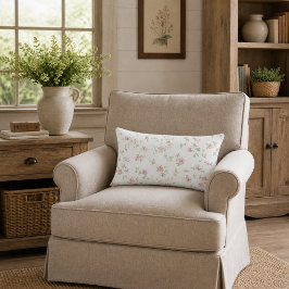 Romantiska Vintage Rosa Rosor Mjukt Farmhouse Blom Lumbarkudde