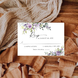 Romantiska Violetta Blommor Bröllop RSVP-kort OSA Kort