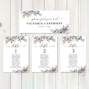 Romantiska Violetta Blommor Bröllops Huvudbord Sky