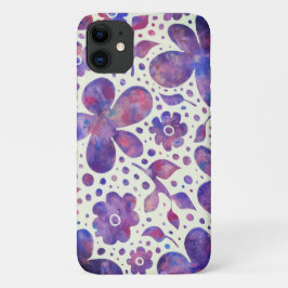 Romantiska violettblommor och Löv Original Art