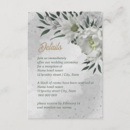 romantiska vita blommor gröna enery bröllop tilläggskort