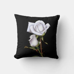 Romantiska vita rosor Elegant blomster glamour sva Kudde
