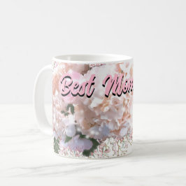 Romantiska vita snöre-vattenområden rosa ros mamma kaffemugg
