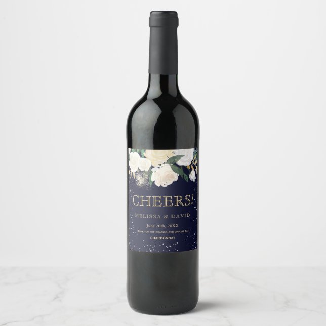 Romantiska Winter Vin-etiketter Vinflaska Etikett (Framsida)