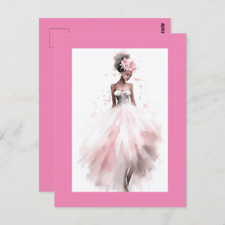 Romantiskt afroamerikanskt brudpar brud vykort