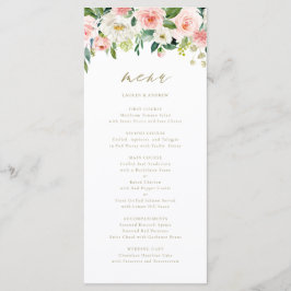 Romantiskt akvarell-persikofärgade blommor Guld me Meny