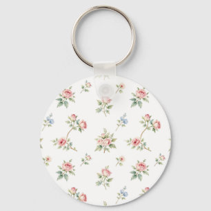 Romantiskt akvarellmönster med rosa rosor nyckelring
