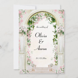 Romantiskt blommigt valv bröllopsinbjudan inbjudningar