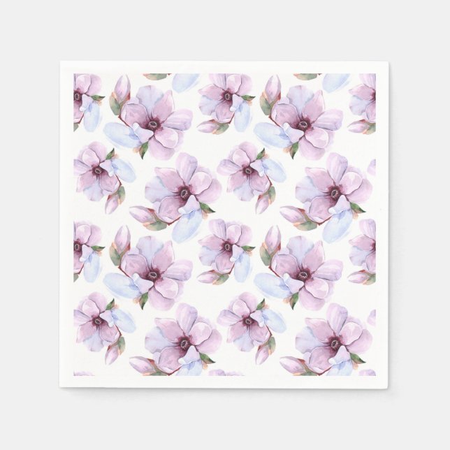 Romantiskt Blommönster Pappersservett (Framsidan)