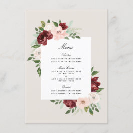 Romantiskt Bouquet Meny Kort