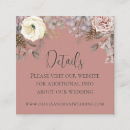 Romantiskt Bröllop-detaljkopplingskort Tilläggskort