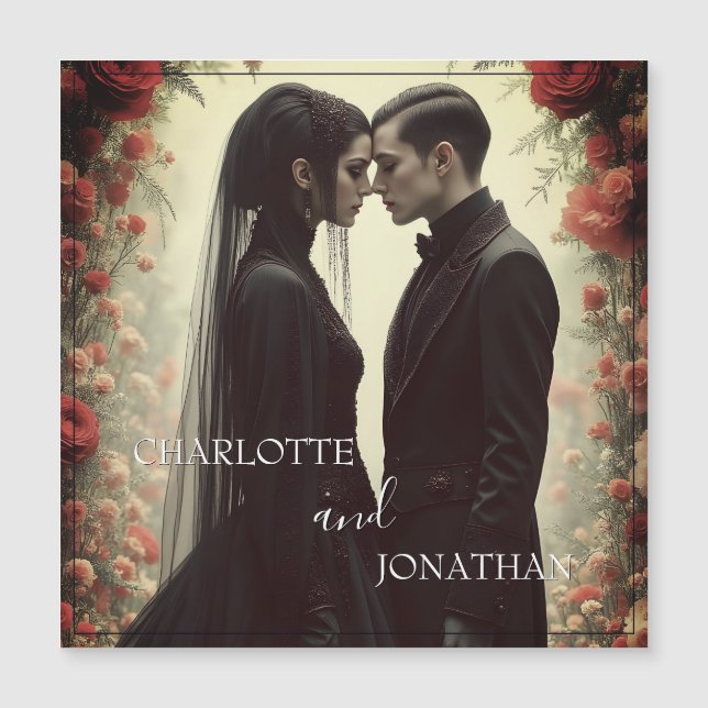 Romantiskt bröllop i svart elegans (Framsida)