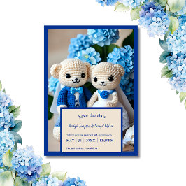 romantiskt bröllop-kroschett par säkra datumkortet