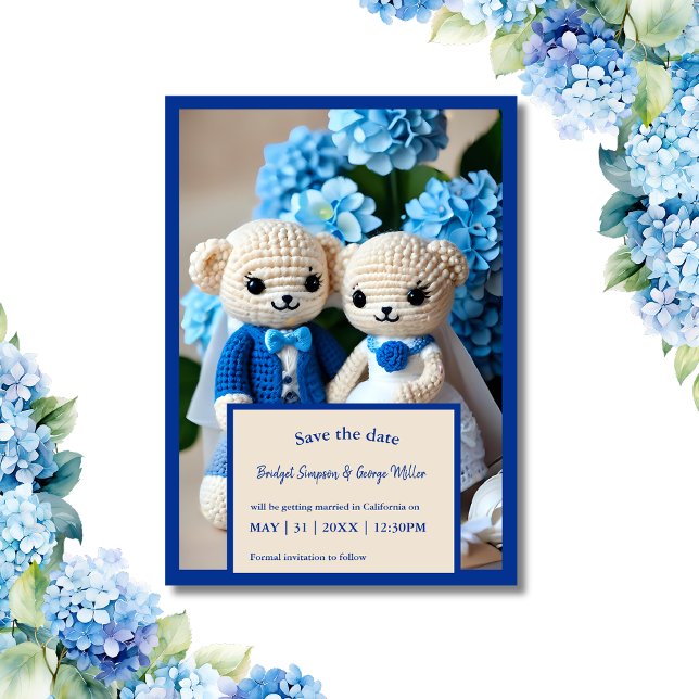 romantiskt bröllop-kroschett par säkra datumkortet (Skapare uppladdad)