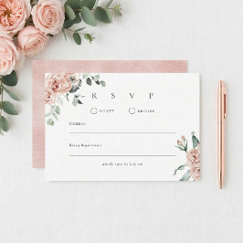 Romantiskt Bröllop med Rosa Ros OSA Kort