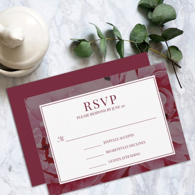 Romantiskt Bröllop OSA-kort för elegant Ro Rosa Inbjudningar (Elegant Rose Pink Romantic Wedding RSVP Card)
