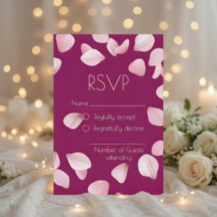 Romantiskt Bröllop OSA-kort för Rosa Petals OSA Kort