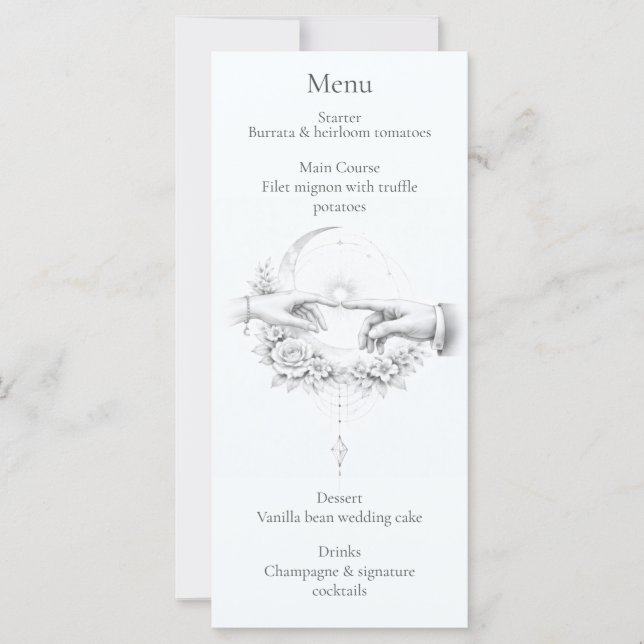 Romantiskt bröllopshänder Minimalistisk design men (Framsida)