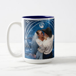 Romantiskt brud- och brudgumsmugg - bröllopsgåva Två-Tonad mugg