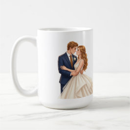 Romantiskt brudpar kaffemugg