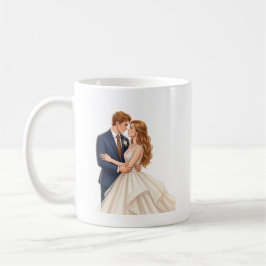 Romantiskt brudpar kaffemugg