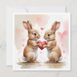 Romantiskt Bunny-kort Inbjudningar
