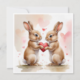 Romantiskt Bunny-kort Julkort