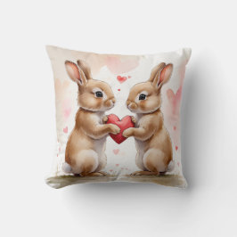 Romantiskt Bunny-kort Kudde