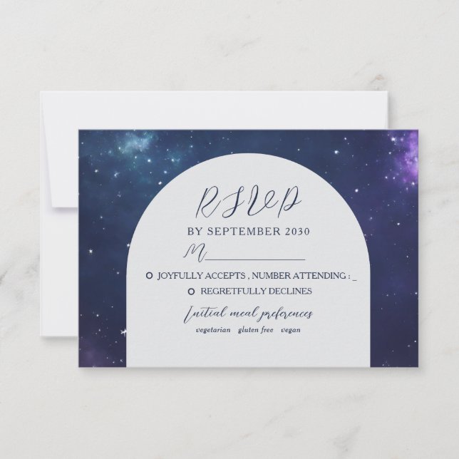 Romantiskt Celestiskt Bröllop RSVP-kort OSA Kort (Framsida)